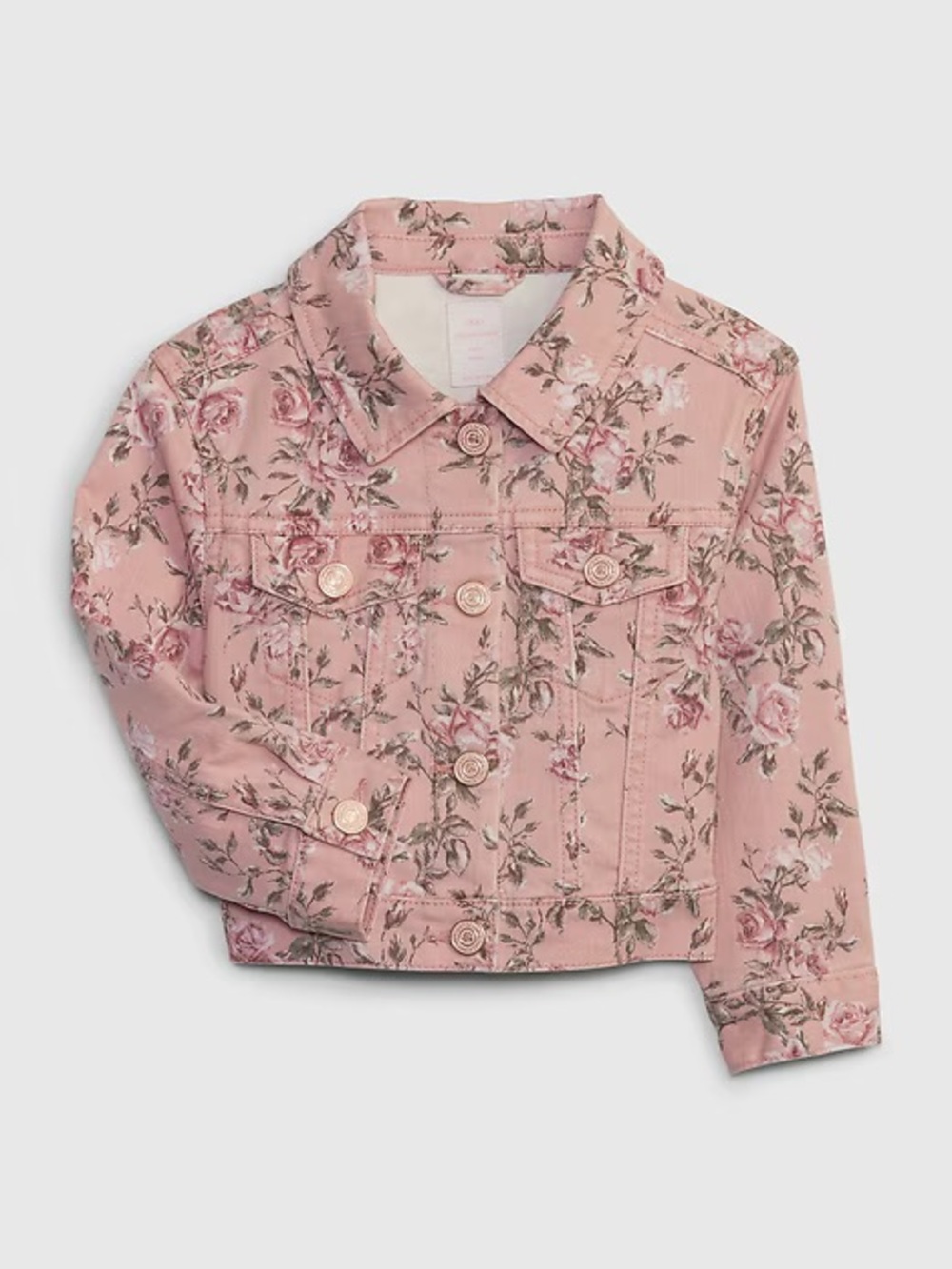 Gap LoveShackFancy Pink Floral Denim Jacket - Toddler 3T